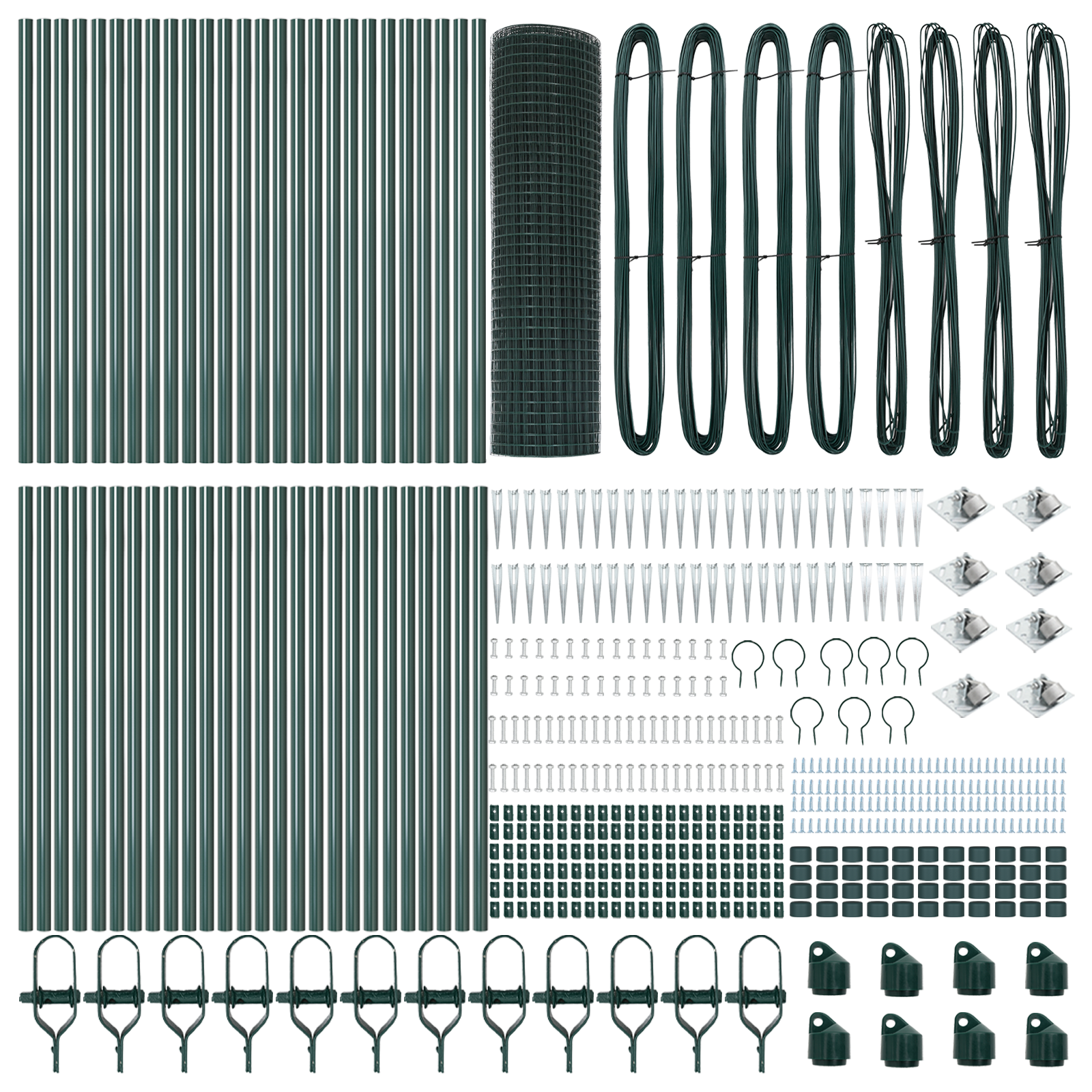 Recinzione in Rete Saldatem con 13 Picchetti Verde 0,8x100 m Acciaio