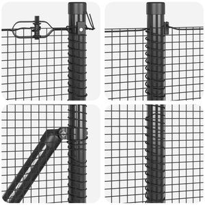 Recinzione a Filo Saldato con 7 Picchetti Grigi 0.4 x 10 m in Acciaio