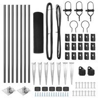 Set di Pali di Recinzione Set di 2 Grigio Metallo 10 x 0.5 m