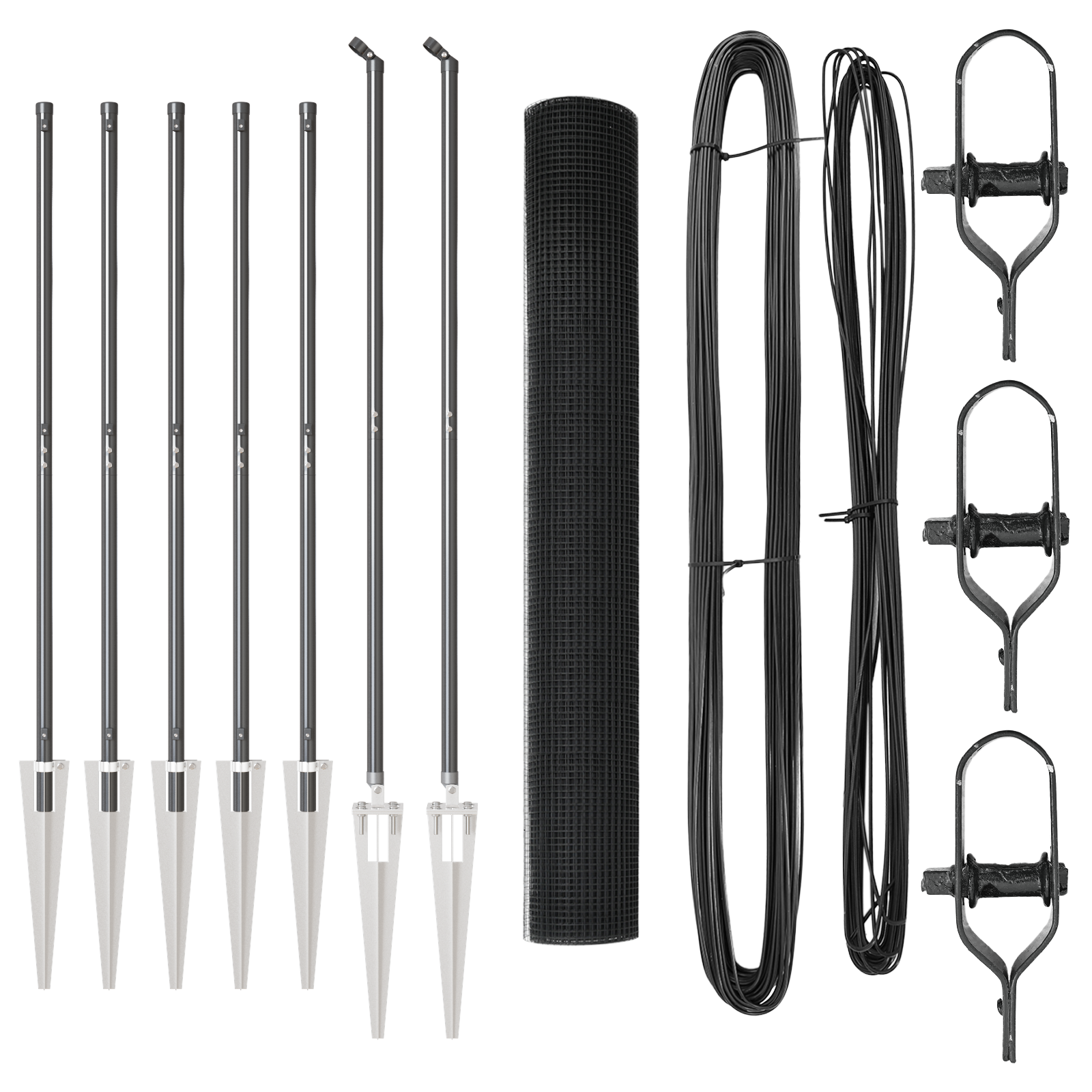 Recinzione in Filo Saldato con 7 Ancoraggi a Picco Grigio 1,2x10 m Acciaio