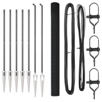 Recinzione a Filo Saldato con 7 Picchetti Grigi 1,5x10 m in Acciaio