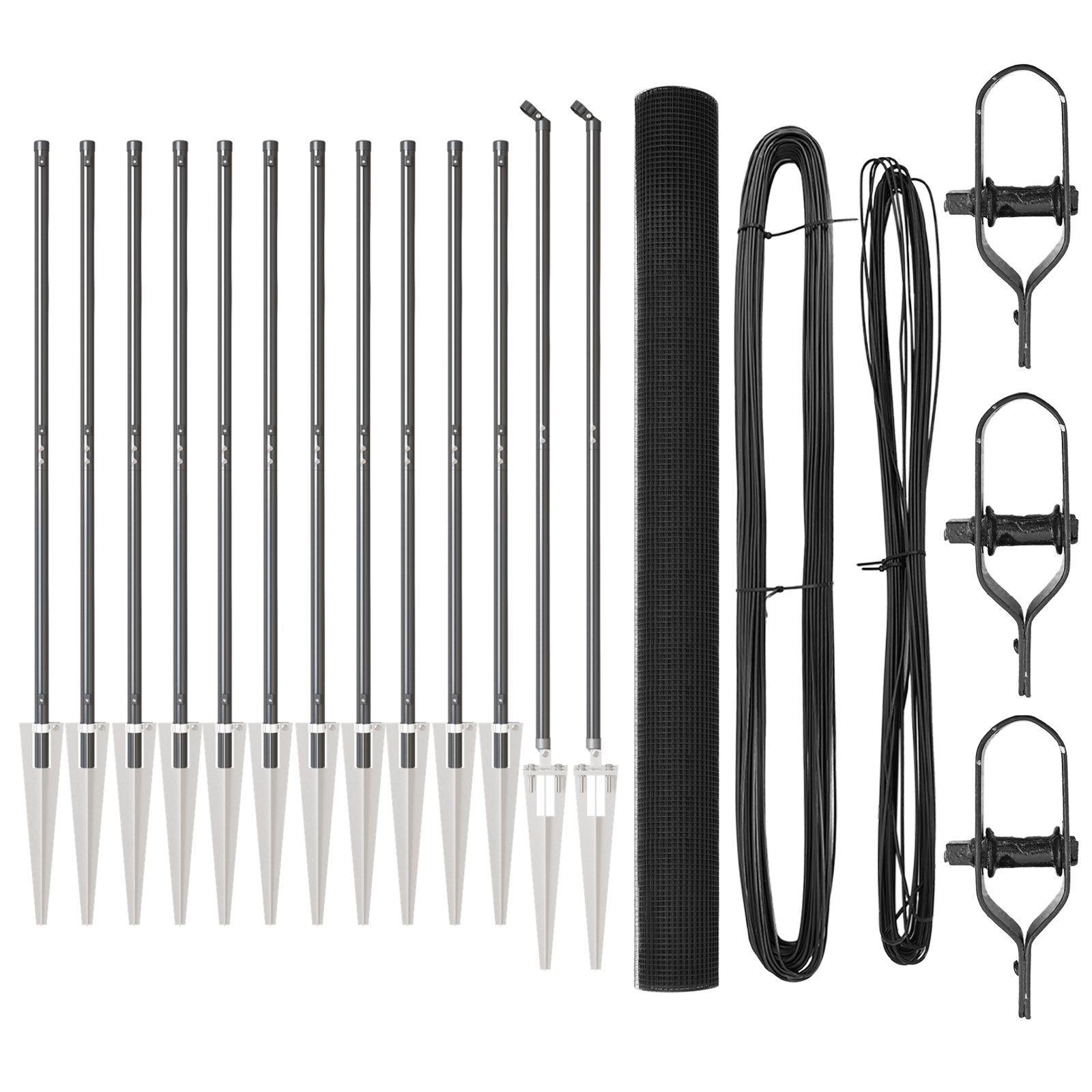 Set di Pali per Recinzione Set di 2 Grigio Acciaio 25 x 1,5 m