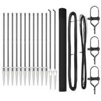 Set di Pali per Recinzione Set di 2 Grigio Acciaio 25 x 1,5 m