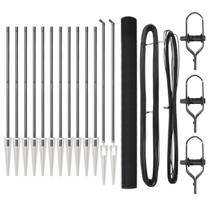 Set di Pali per Recinzione Set di 2 Grigio Acciaio 25 x 1,5 m