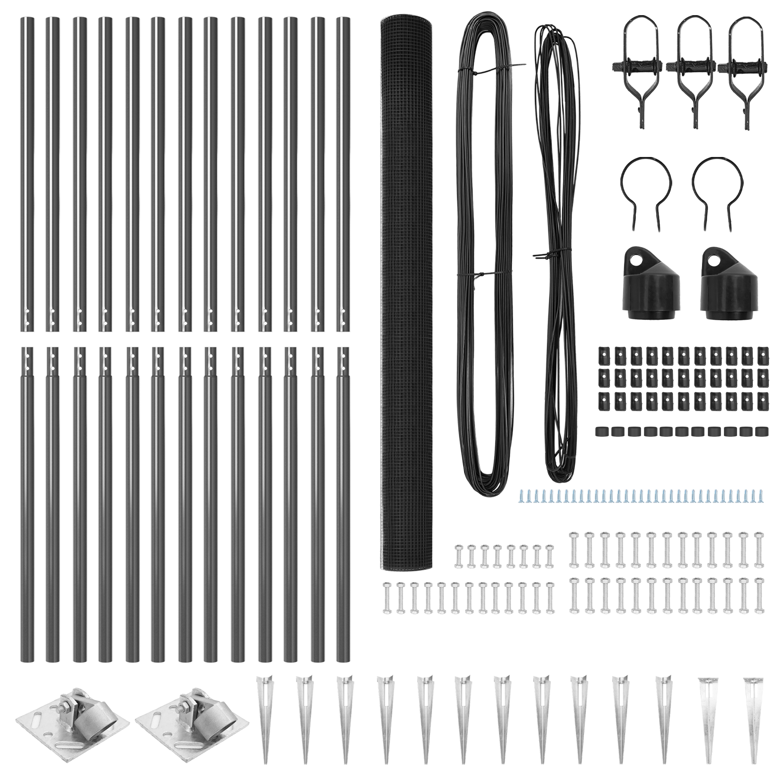 Set di Pali per Recinzione Set di 2 Grigio Acciaio 25 x 1,5 m