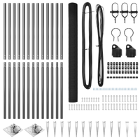 Set di Pali per Recinzione Set di 2 Grigio Acciaio 25 x 1,5 m