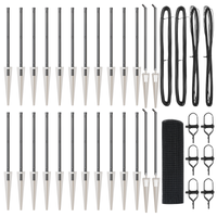 Recinzione in Rete Saldato con 13 Picchetti Grigio 0.5x50 m Acciaio