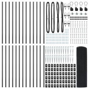 Recinzione in Rete Saldato con 13 Picchetti Grigio 0.5x50 m Acciaio