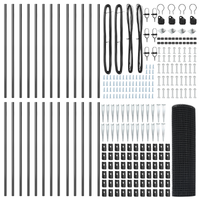Recinzione a Rete Saldato con 13 Picchetti Grigi 0.8x50 m Acciaio