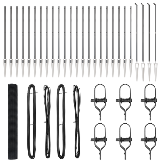 Recinzione in Filo Saldato con 13 Picchetti Grigio 1.2x50 m Acciaio