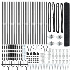 Recinzione in Rete Saldato con 13 Pali Appuntiti Grigi 1,2x50 m Acciaio