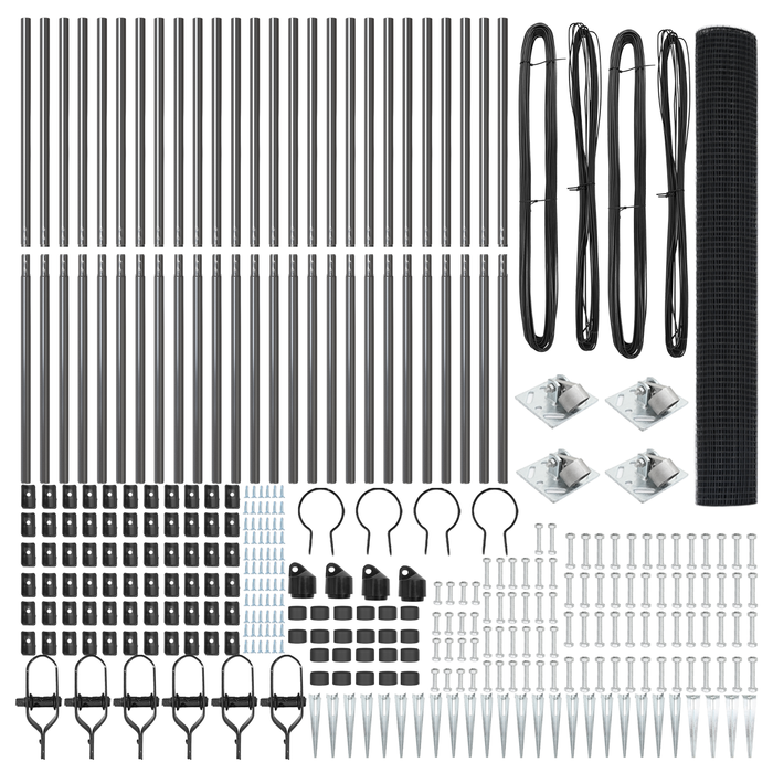 Recinzione in Rete Saldato con 13 Pali Appuntiti Grigi 1,2x50 m Acciaio