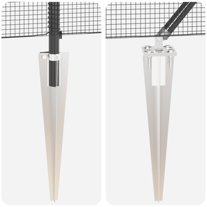 Recinzione in rete saldata con 13 picchetti grigi 0.6x100 m in acciaio