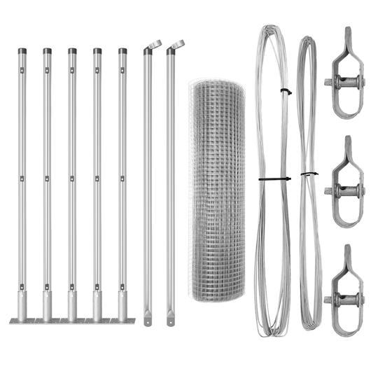 Set di Pali di Recinzione Set di 2 Acciaio zincato 10 x 0.5 m