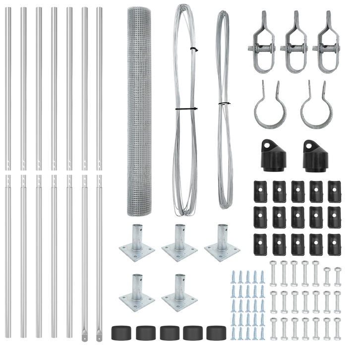 Set di Pali per Recinzione Set di 2 Acciaio zincato 10 x 1 metri