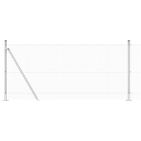 Set di Pali Set di 2 Acciaio zincato 10 x 1 m Robusto