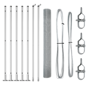 Set di Pali Set di 2 Acciaio zincato 10 x 1 m Robusto