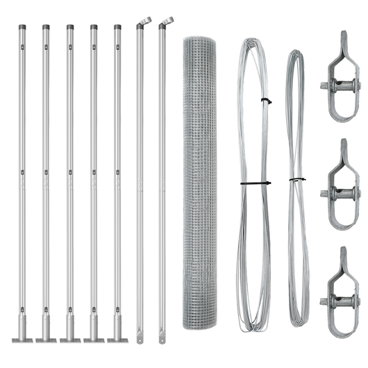 Set di Pali Set di 2 Acciaio zincato 10 x 1 m Robusto