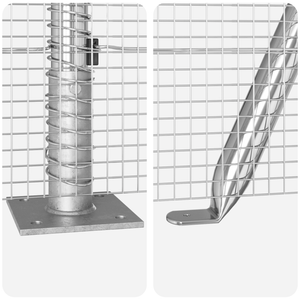 Recinzione in Rete Saldato con 7 Posti Flangiati 1.2 x 10 m Acciaio Galvanizzato