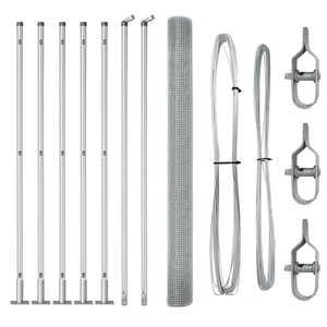 Recinto in filo saldato con 7 pali flangiati 1,4x10 m Acciaio zincato