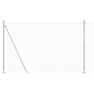 Recinzione in Filo Saldato con 7 Pali Flangiati 1.4x10 m in Acciaio Galvanizzato