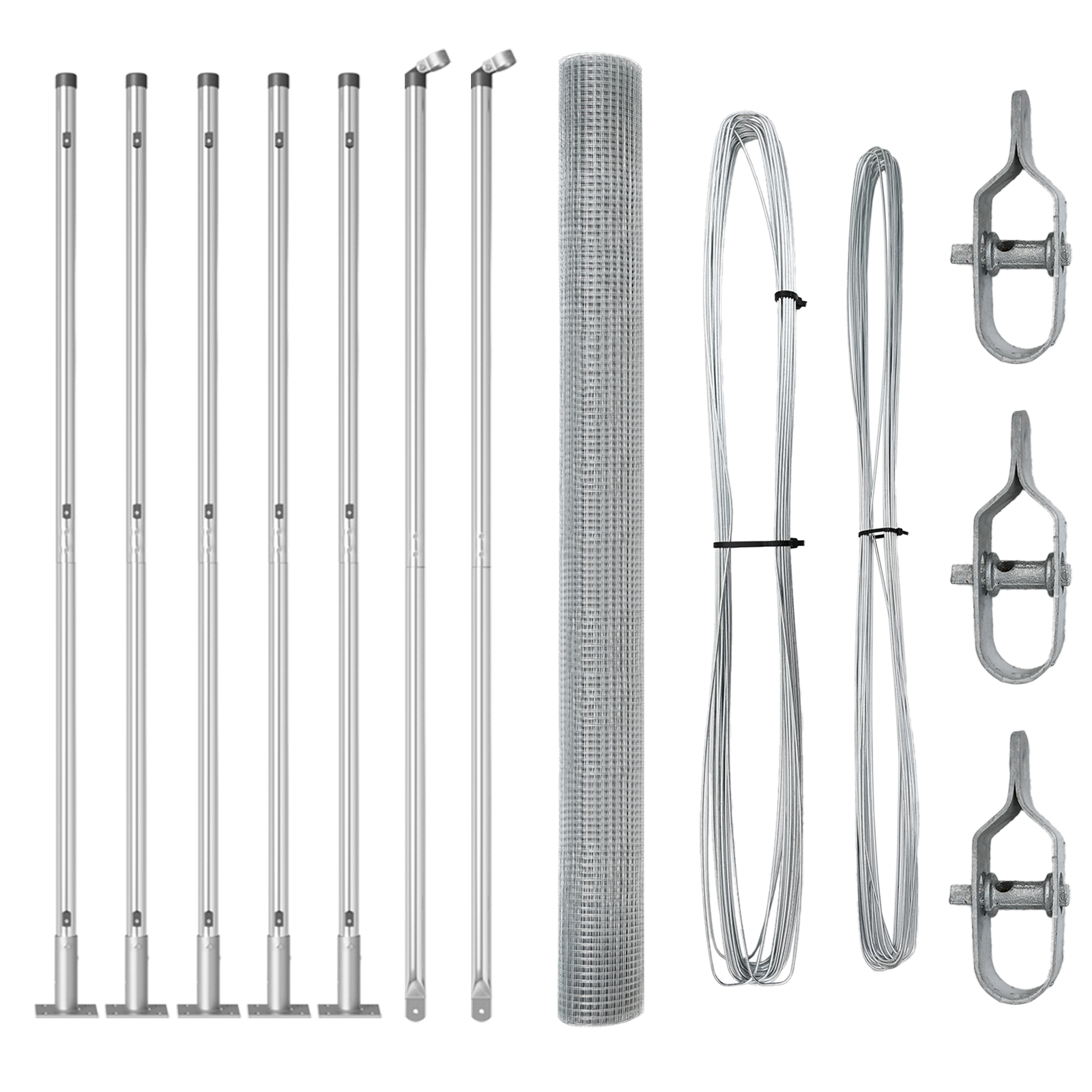 Set di Pali di Recinzione Set di 2 Acciaio zincato 10 x 1.5 m