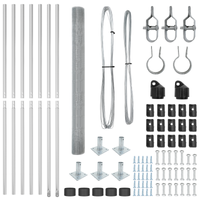 Set di Pali di Recinzione Set di 2 Acciaio zincato 10 x 1.5 m