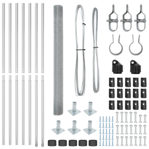 Set di Pali di Recinzione Set di 2 Acciaio zincato 10 x 1.5 m