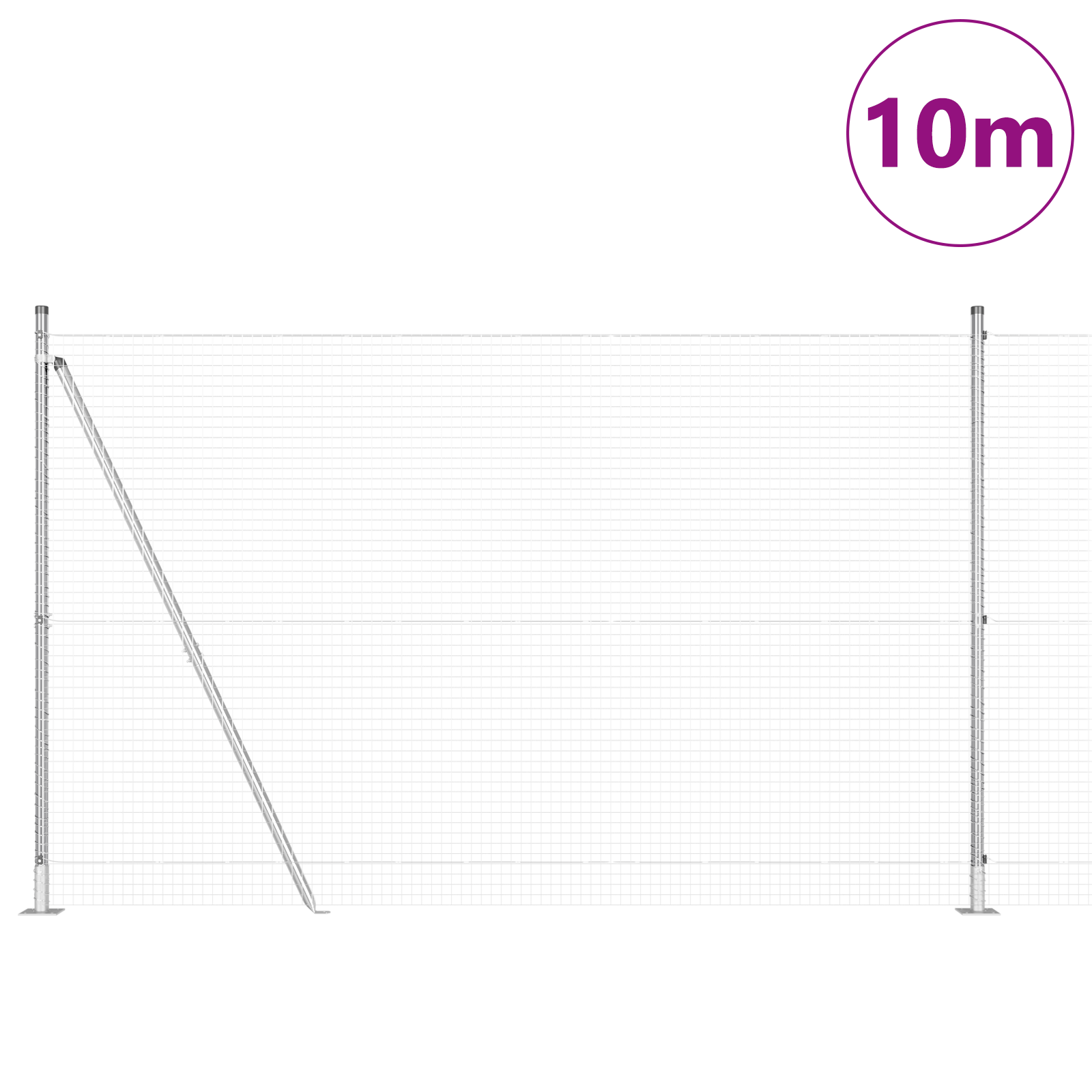 Set di Pali per Recinzioni Set di 2 Acciaio galvanizzato 10 x 1,5 m