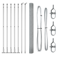 Set di Pali per Recinzioni Set di 2 Acciaio galvanizzato 10 x 1,5 m