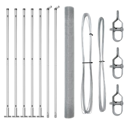 Set di Pali per Recinzioni Set di 2 Acciaio galvanizzato 10 x 1,5 m