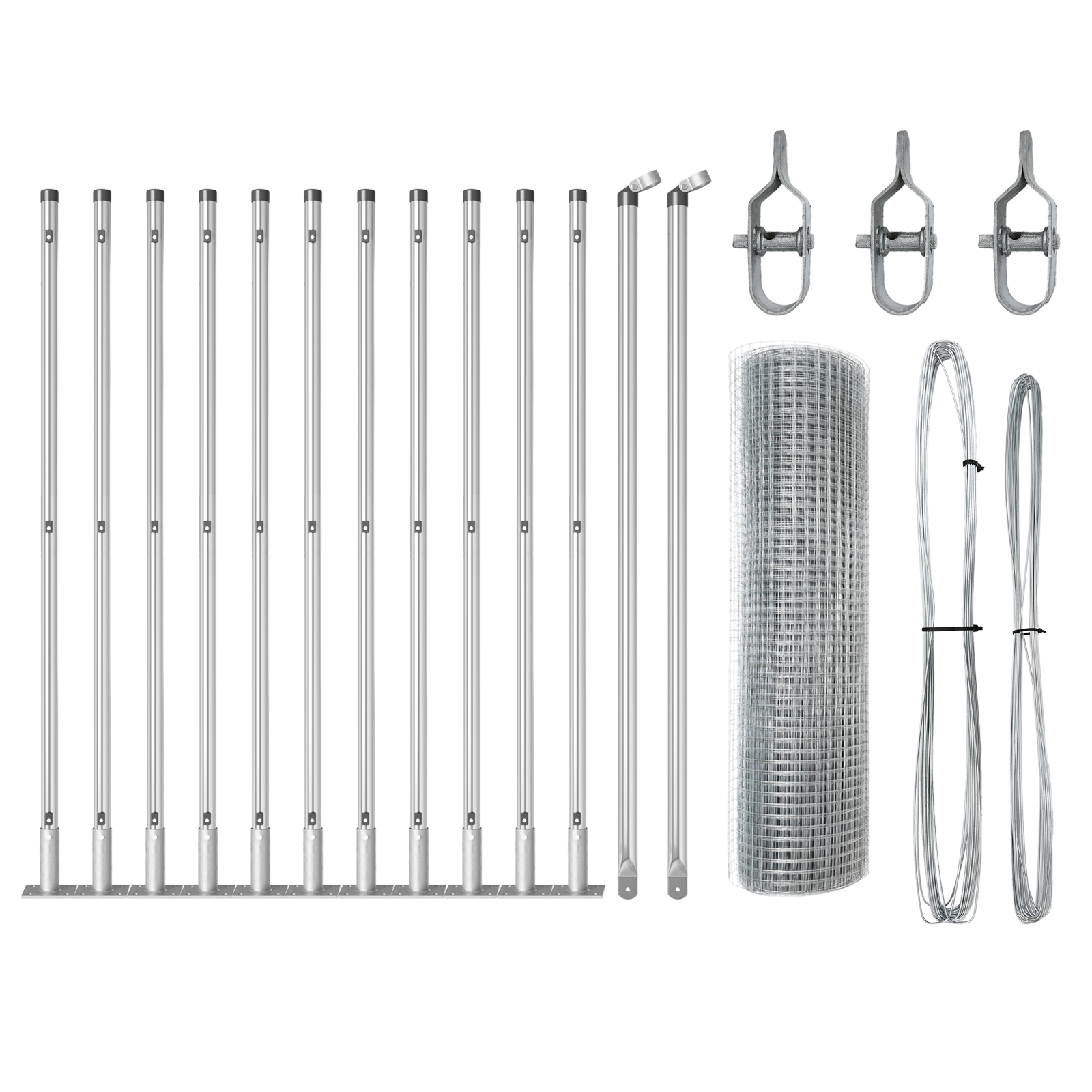Set di Pali per Recinzione Set di 2 Acciaio galvanizzato 25 x 0.5 m
