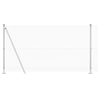 Recinzione in Rete Saldature con 13 Pali Flangiati 1.2x25 m Acciaio Zincato