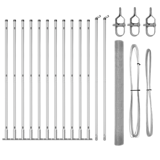 Recinzione in Rete Saldata con 13 Posti Flangiati 1.5x25 m in Acciaio Galvanizzato