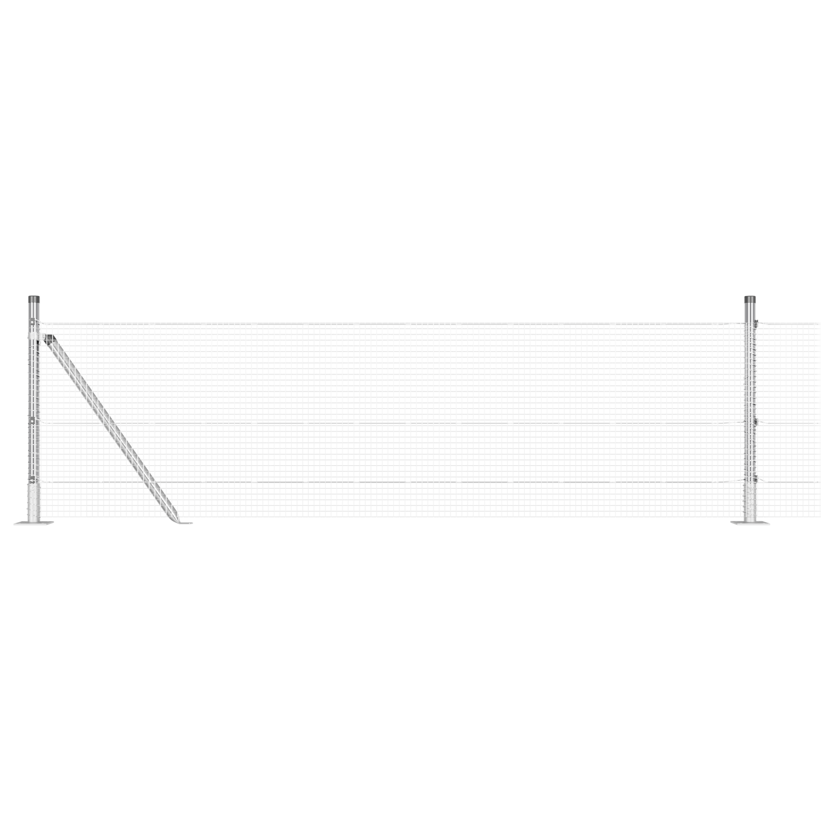 Recinto in Filo Saldato con 13 Post Flangiati 0,5x50 m Acciaio Zincato