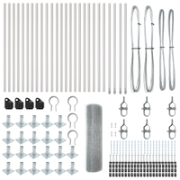 Recinto in Filo Saldato con 13 Post Flangiati 0,5x50 m Acciaio Zincato