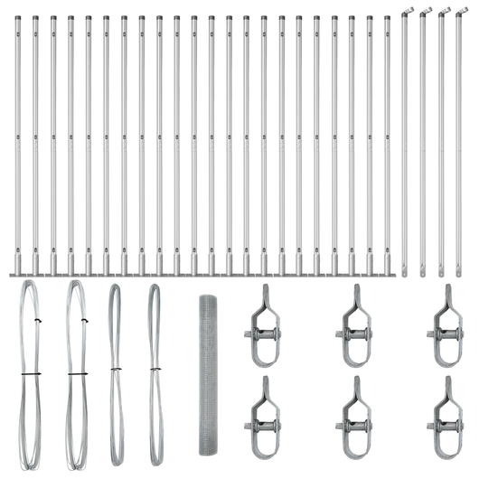 Recinzione in rete saldata con 13 pali flangiati 1,2x50 m Acciaio zincato