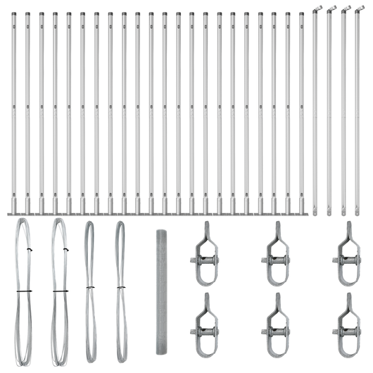 Recinto in Rete Saldata con 13 Pali Flangiati 1.4x50 m Acciaio Zincato
