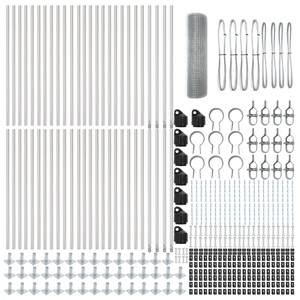 Recinto in Filo Saldato con 13 Pali Flangiati 0.5x100 m Acciaio Galvanizzato