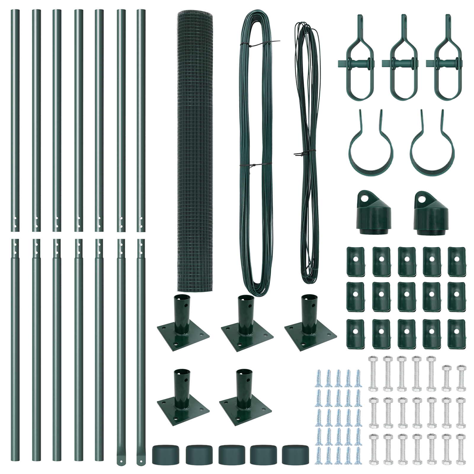 Set di Pali per Recinzione Set di 2 Verde Metallo 10 x 1 m