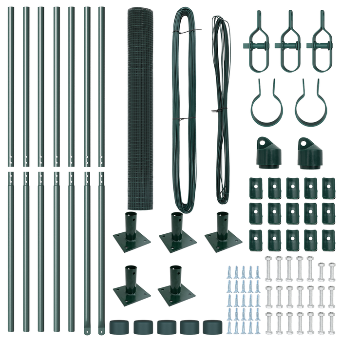 Set di Pali per Recinzione Set di 2 Verde Metallo 10 x 1 m