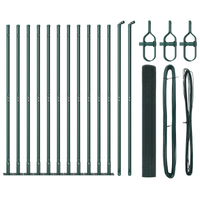 Set di Pali per Recinzione Set di 2 Verde Acciaio, PVC 25 x 1 m