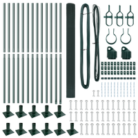 Set di Pali di Recinzione in Acciaio 2 Pezzi Verde