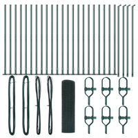 Recinzione in filo saldato con 13 pali flangiati Verde 0.8x50 m Acciaio