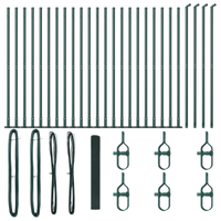 Recinzione in filo saldato con 13 pali flangiati Verde 1,2x50 m Acciaio