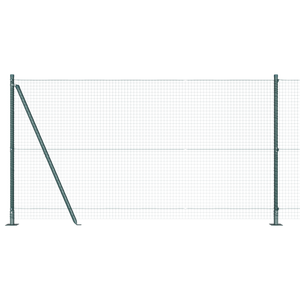 Recinto a Filo Saldato con 13 Pali Flangiati Verde 1.2x50 m Acciaio