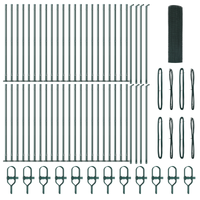 Recinzione in Rete Saldature con 13 Pali Flangiati Verde 1x100 m Acciaio