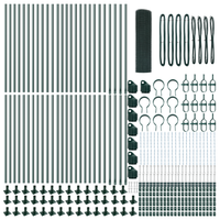 Recinzione in Rete Saldature con 13 Pali Flangiati Verde 1x100 m Acciaio