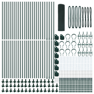 Recinzione in Rete Saldature con 13 Pali Flangiati Verde 1x100 m Acciaio