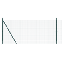 Recinzione in Rete Saldato con 13 Posti Flangiati Verde 1x100 m Acciaio